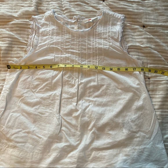 Levi’s High Neck Button Back White Cotton Tank Blouse - Picture 7 of 8